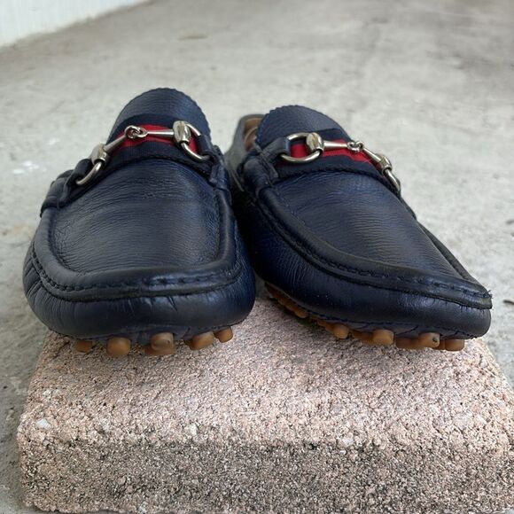 Gucci, navy driving shoes main image 12